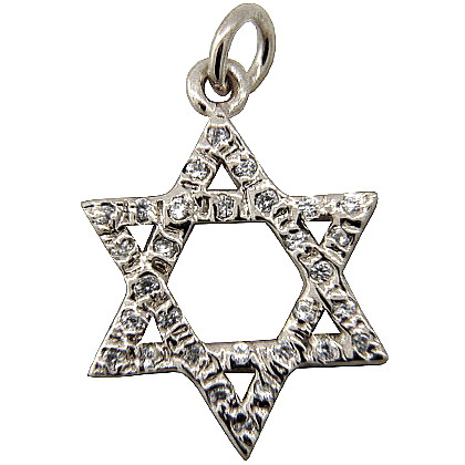 Colgante estrella de david con piedras platabella rodinado